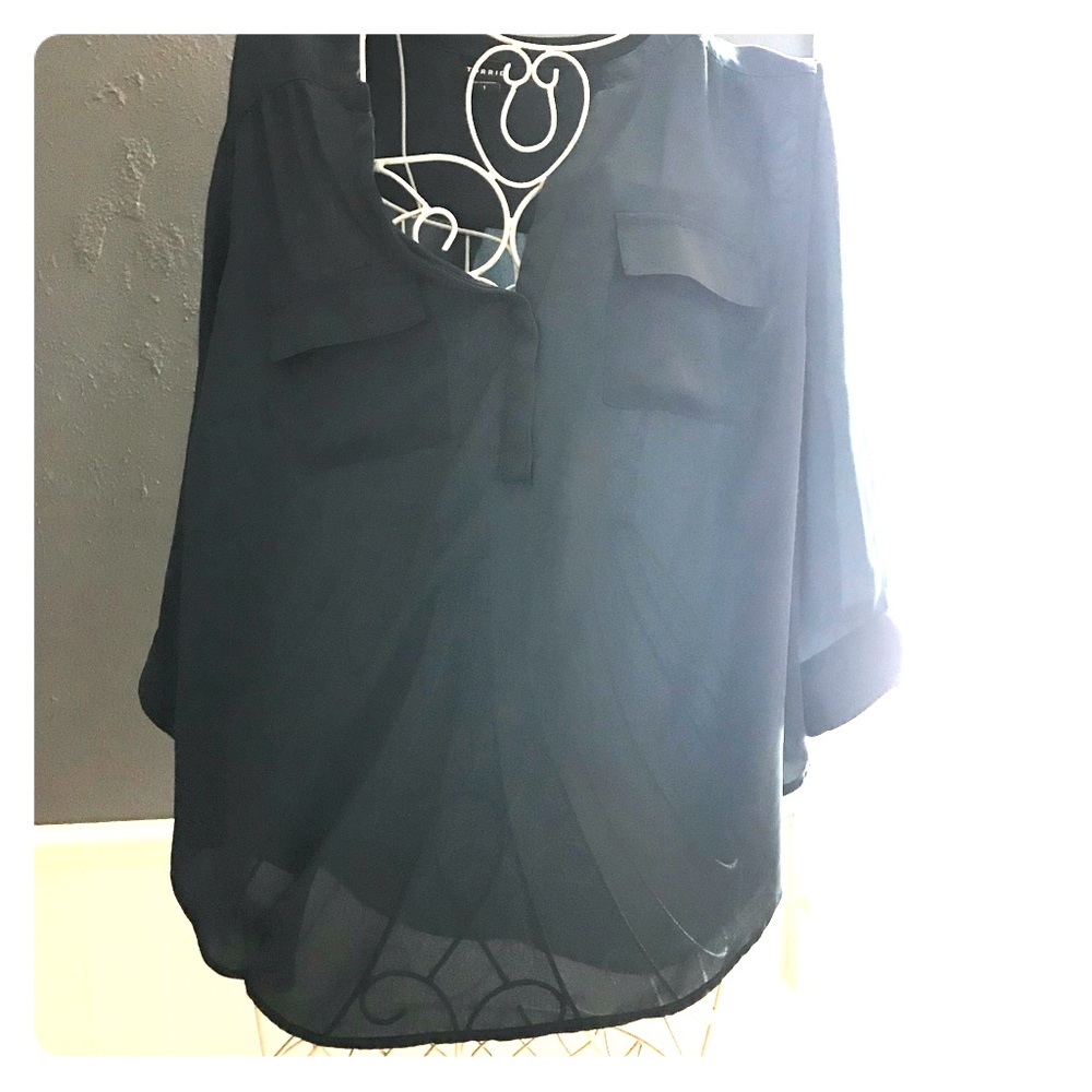 Teal sheer blouse size 1 from Torrid